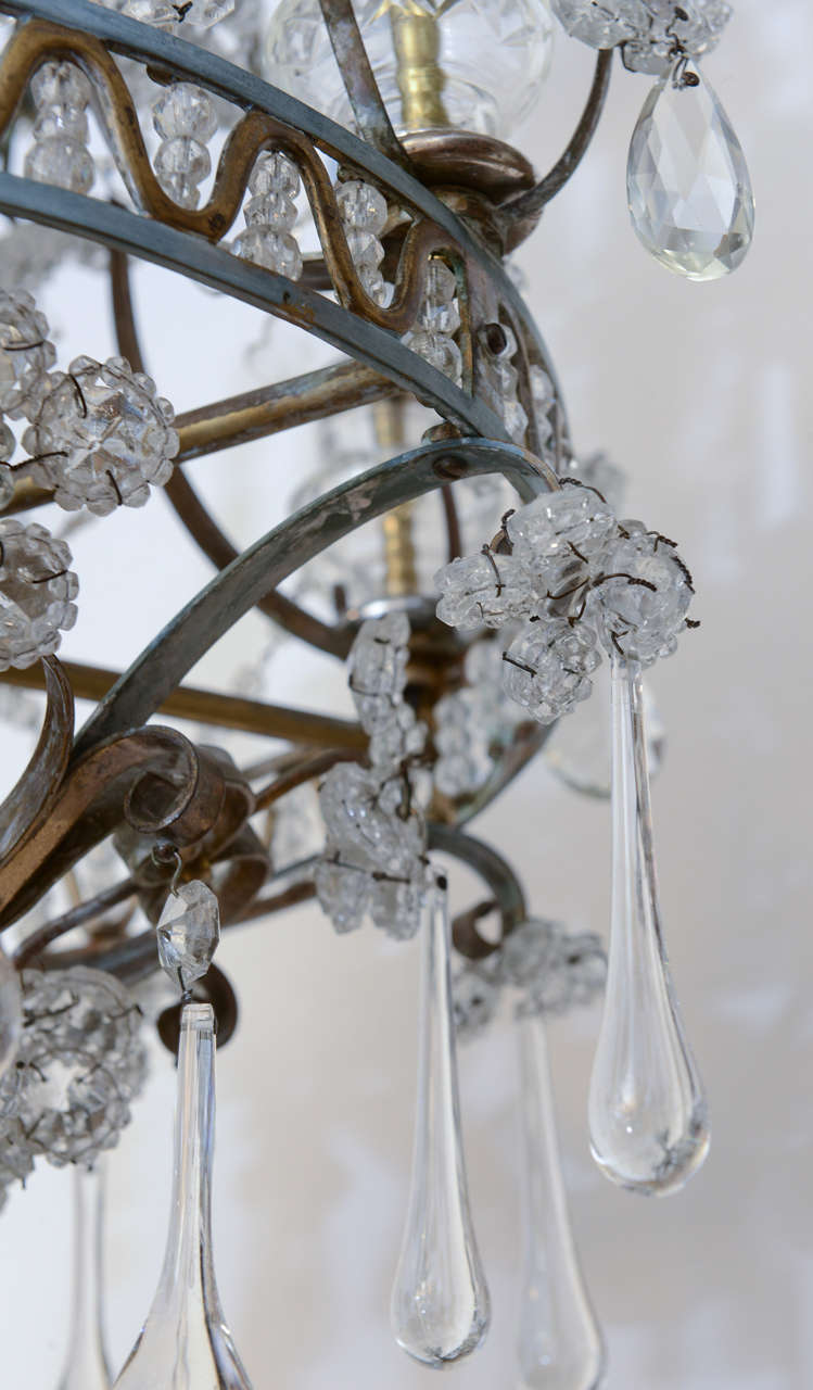 Unusual Maison Baguès French Six-light Chandelier c. 1900 For Sale 1