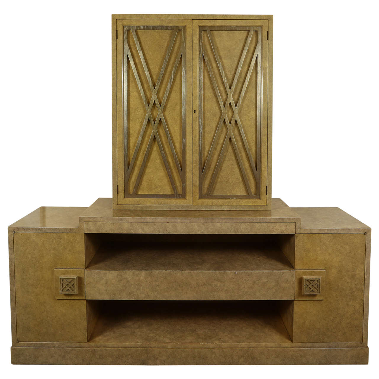 Beautiful Double X Sideboard Cabinet by James Mont