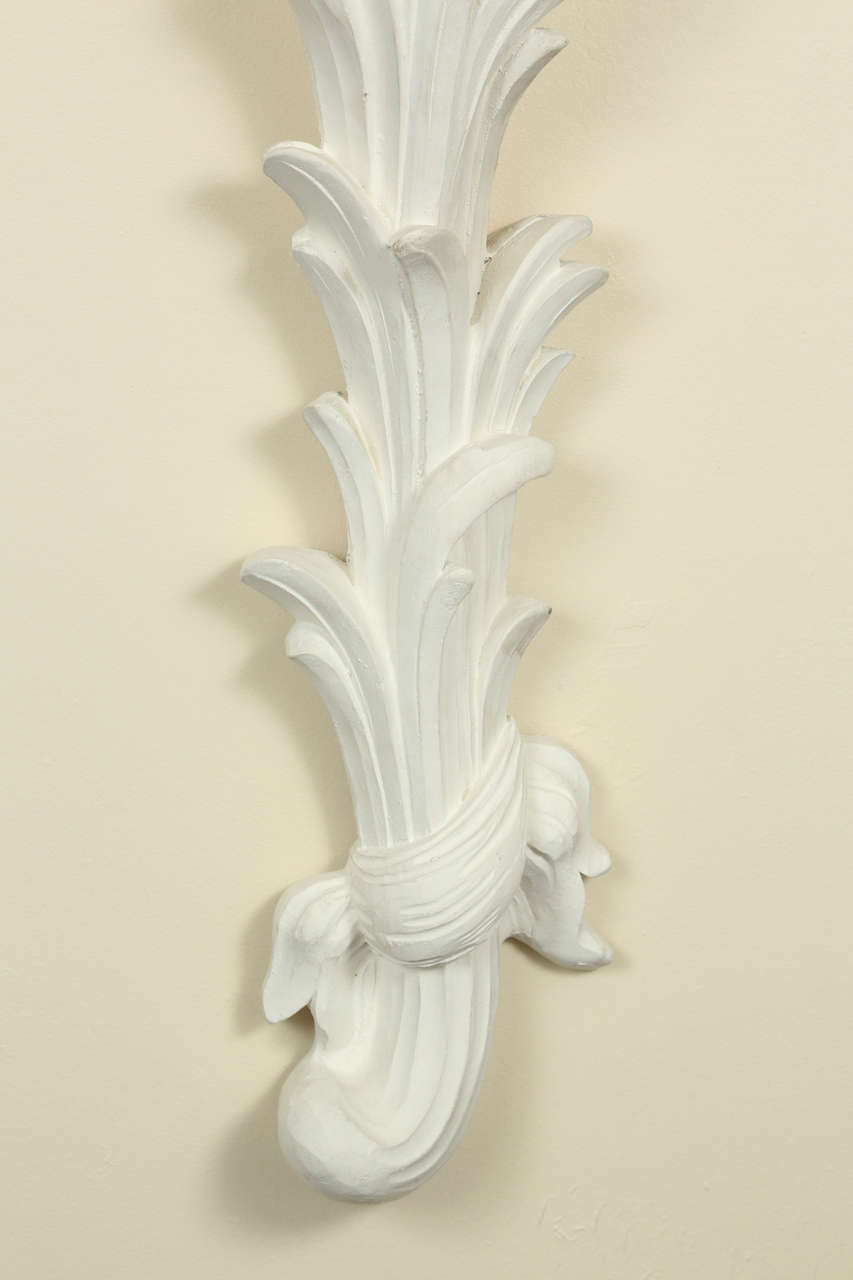Pair of plaster leaf sconces In Good Condition In New York, NY