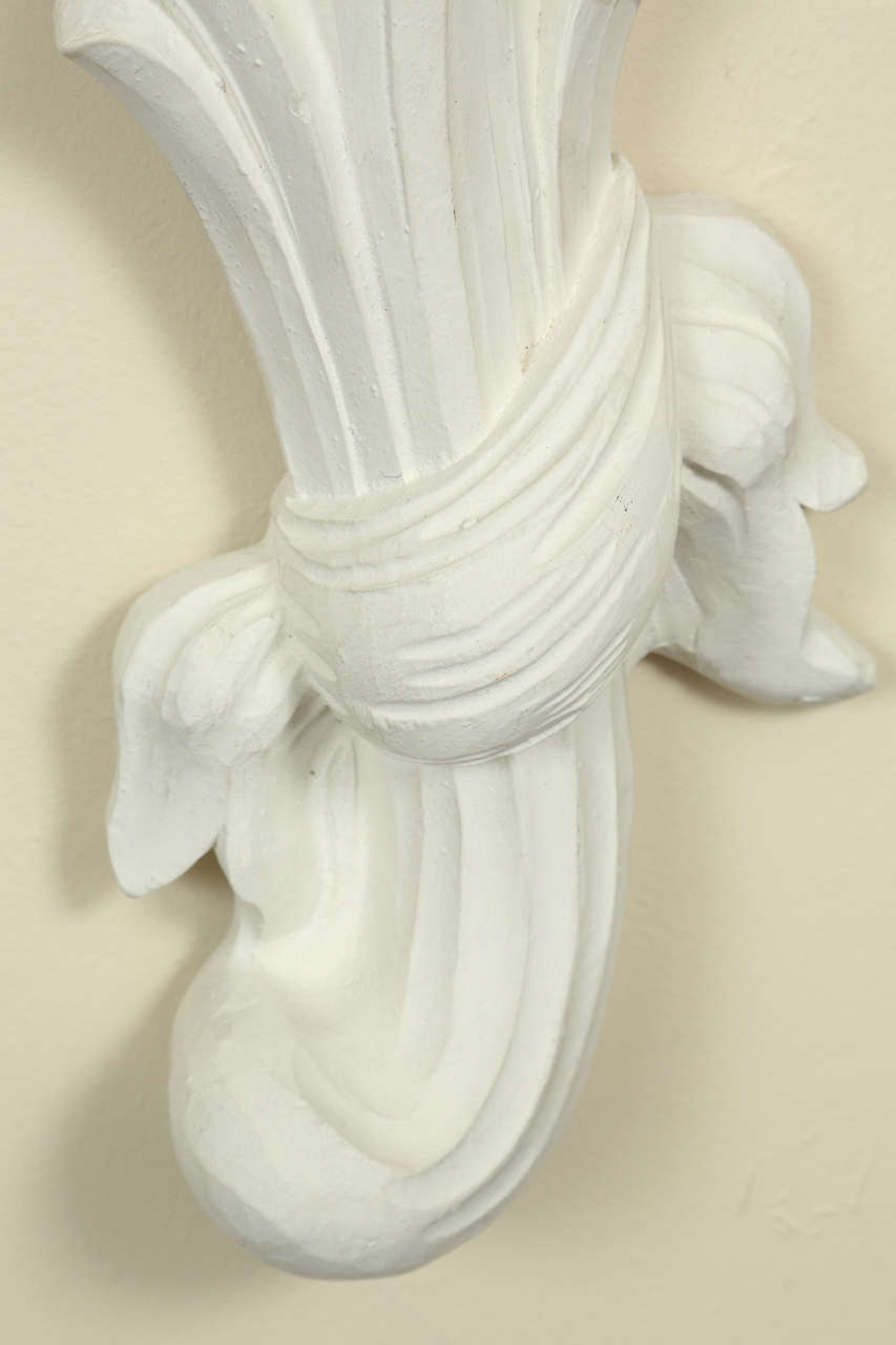 Pair of plaster leaf sconces 2