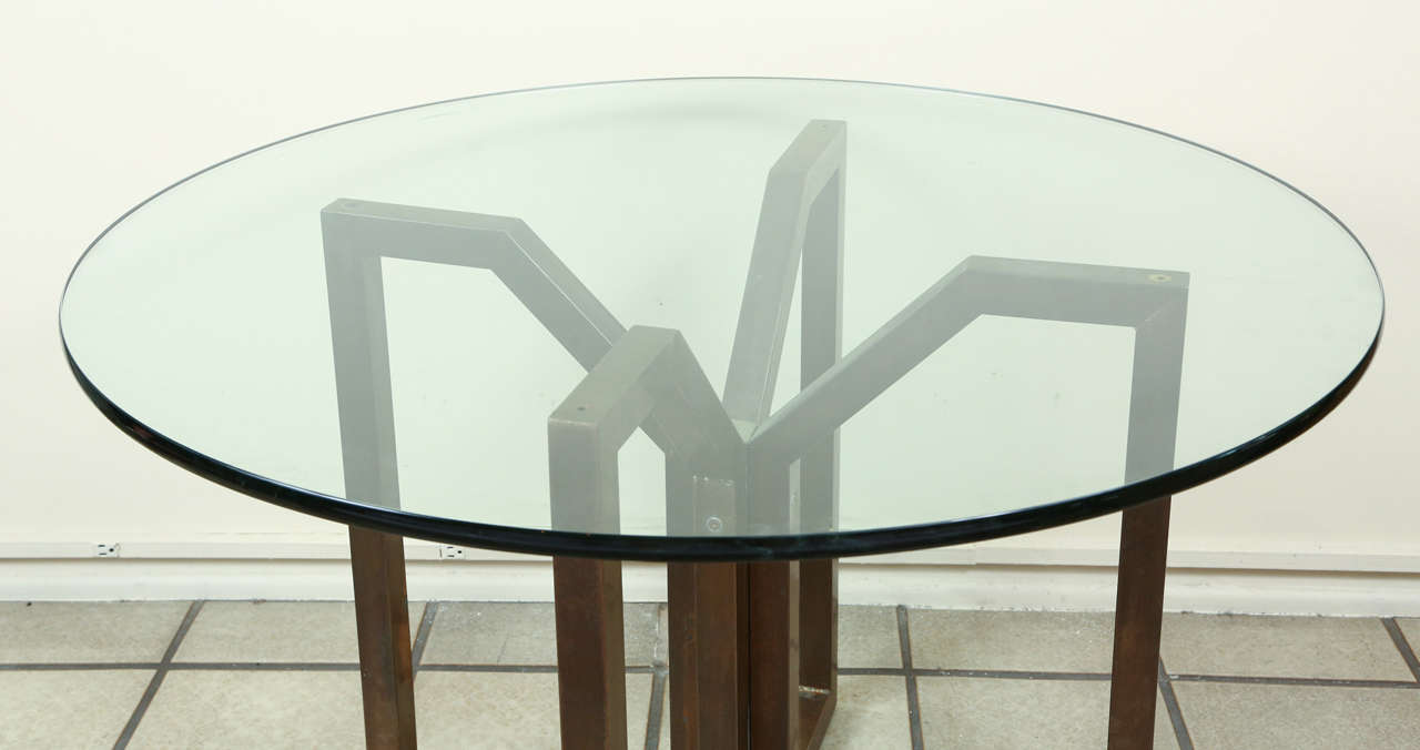 American Geometric Bronze Finished Table