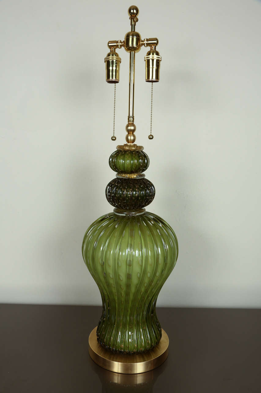 Spectacular Pair of Barovier Murano Glass Lamps 3