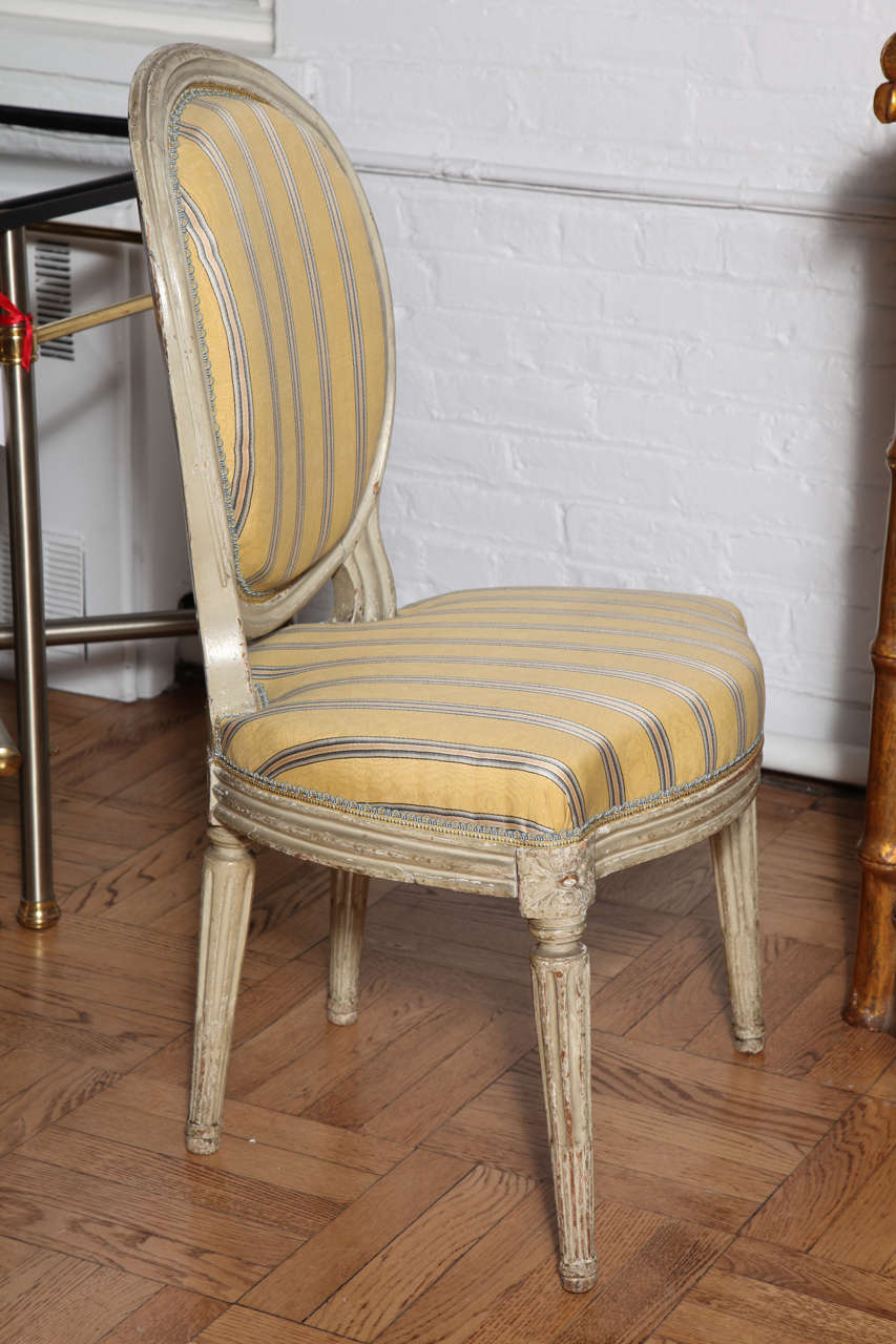 Pair of Carved and Painted Louis XVI Chairs, France, 18th Century In Excellent Condition For Sale In New York, NY