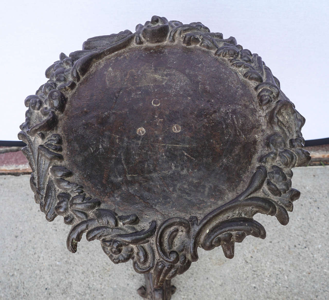 Patinated Midcentury Ornate Iron Table