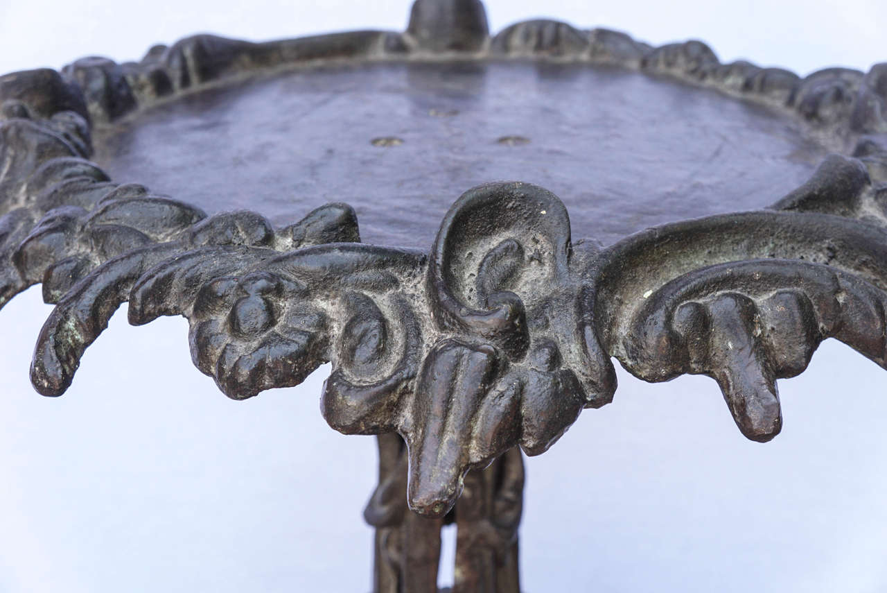 Midcentury Ornate Iron Table In Excellent Condition In Hudson, NY