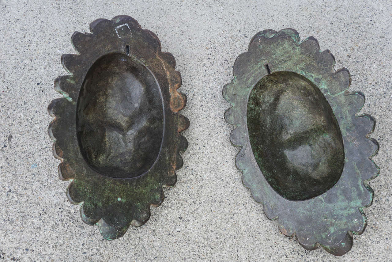 Early 20th Century Pair of Ornate Iron Masks For Sale 4