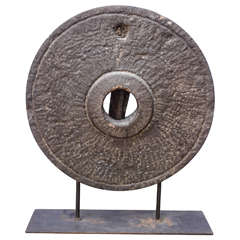 Antique 19th Century Millstone on a stand