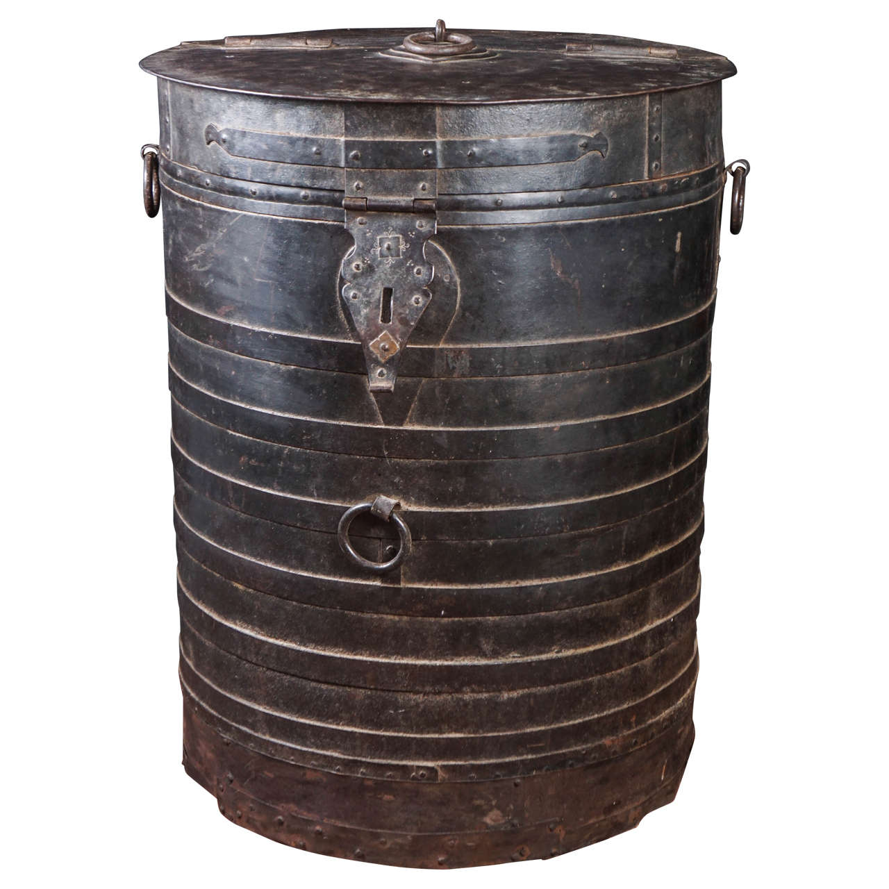 Midcentury Iron Industrial Storage Container For Sale