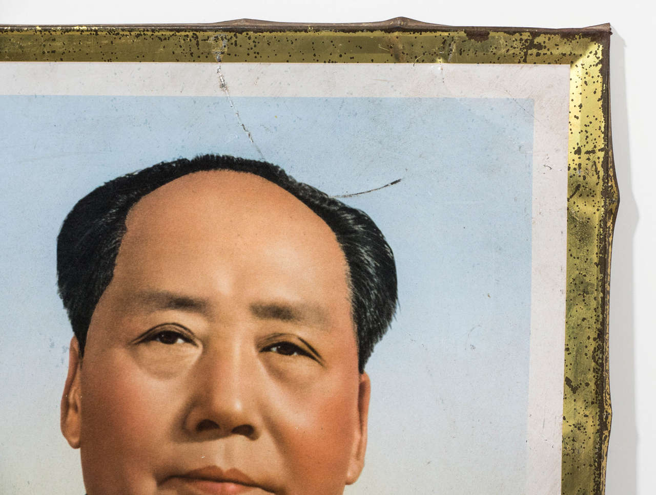 Mid-20th Century Mao Cultural Revolution Portraits on Tin