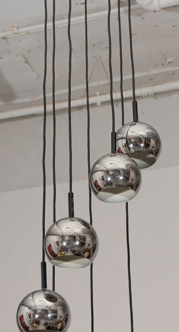 Baum-Leucten Chrome Ceiling Light In Excellent Condition For Sale In New York, NY
