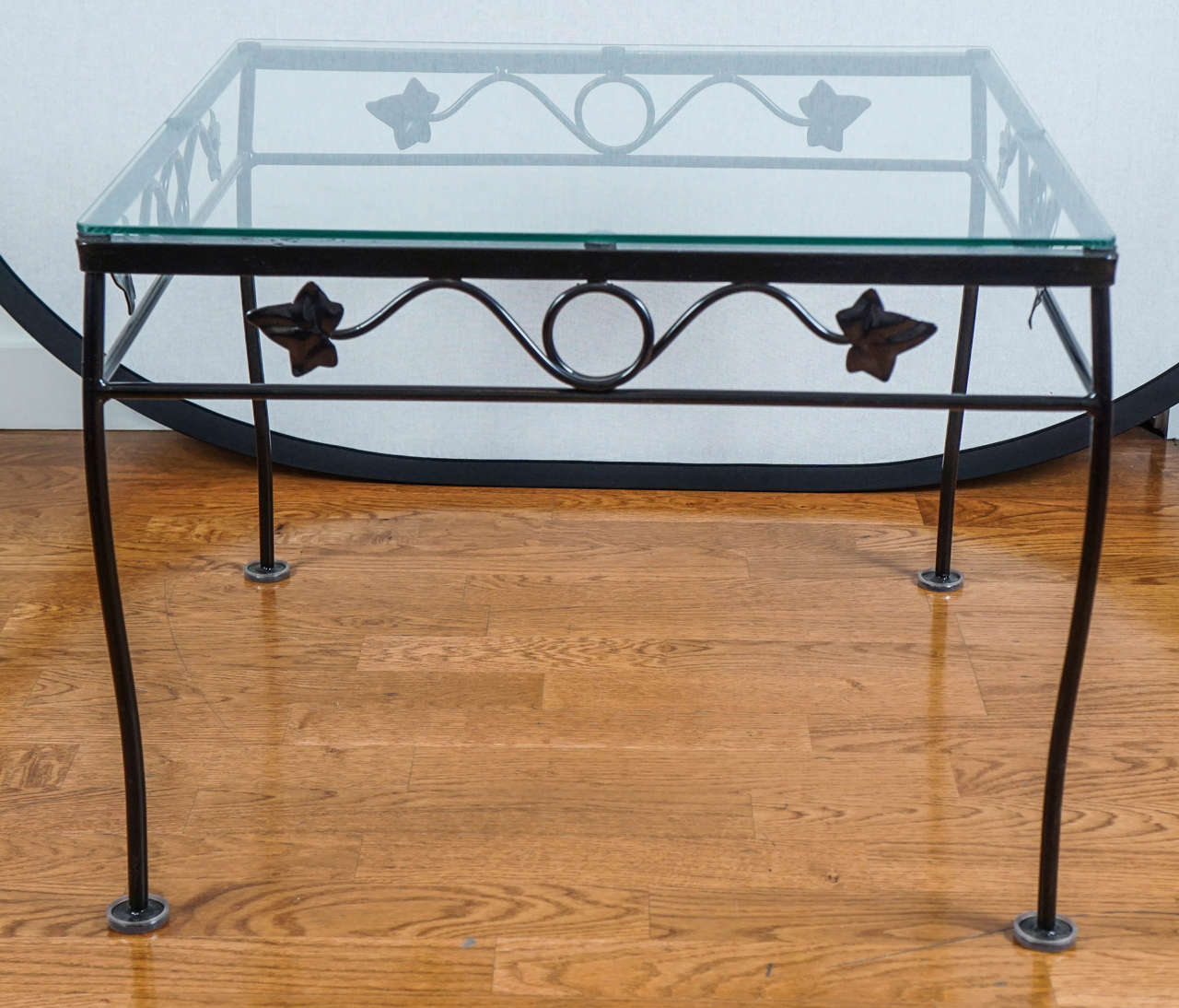 American Black Wrought Iron Side Table