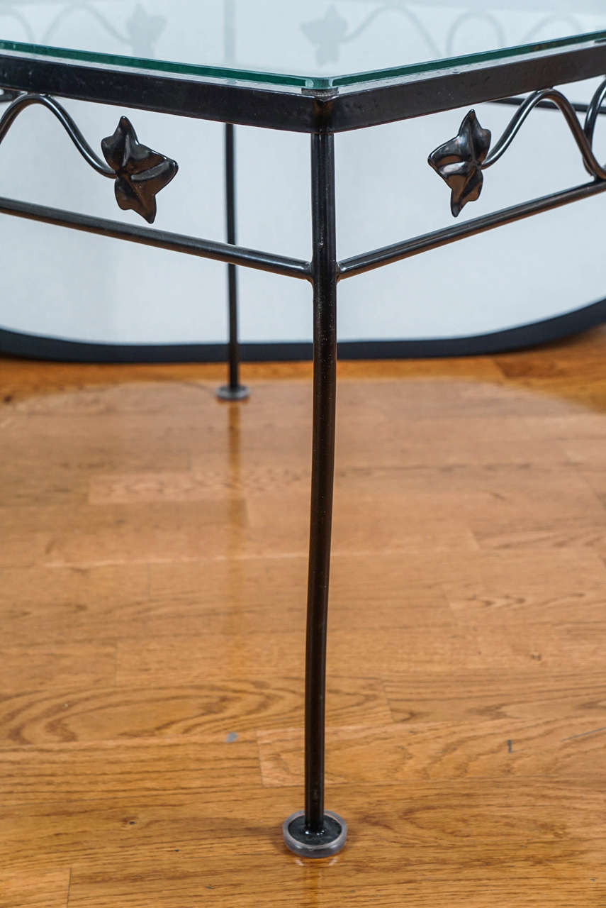 Mid-20th Century Black Wrought Iron Side Table