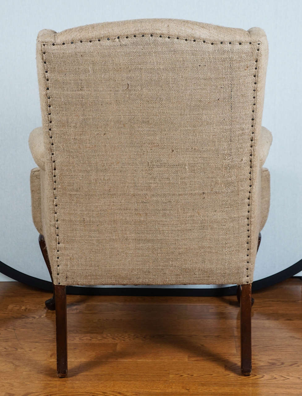 Burlap Wingback Chair at 1stDibs burlap chairs, tan wingback chair