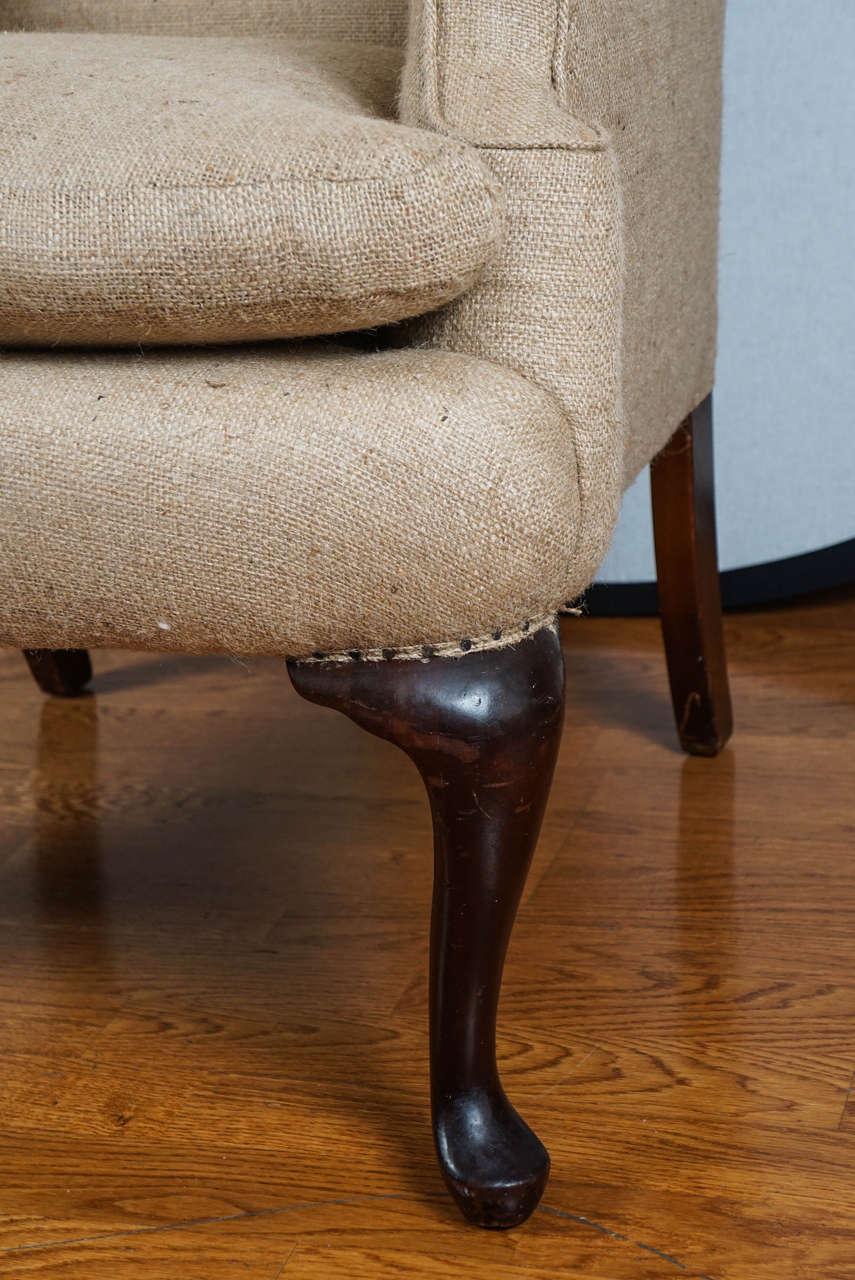 Burlap Wingback Chair at 1stDibs burlap chairs, tan wingback chair