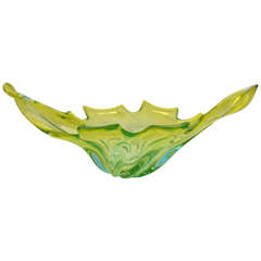 Art Glass Bowl in Chartreuse