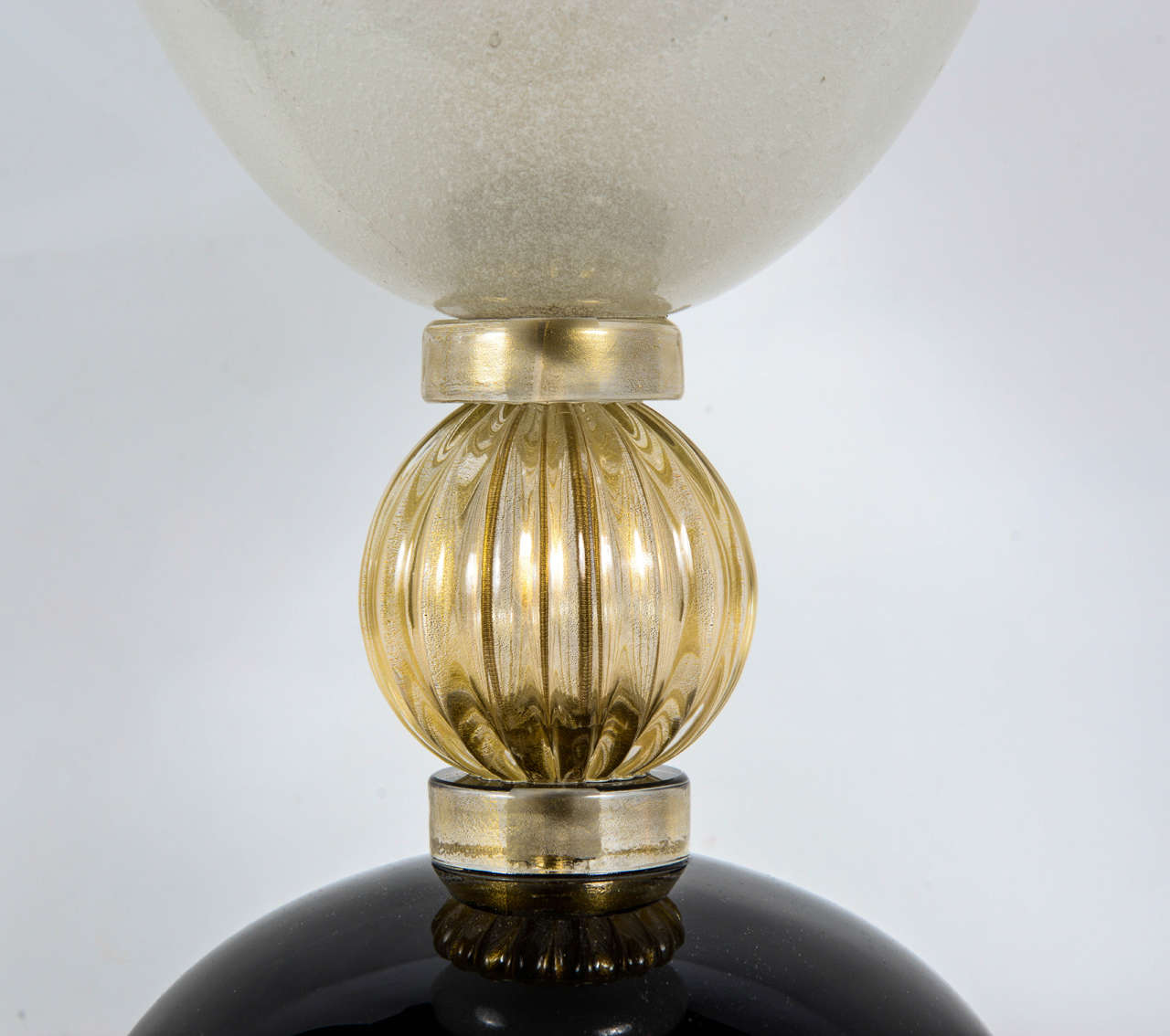 Pair of Table Lamps in Murano Glass Signed Toso  In Excellent Condition In Saint ouen, FR