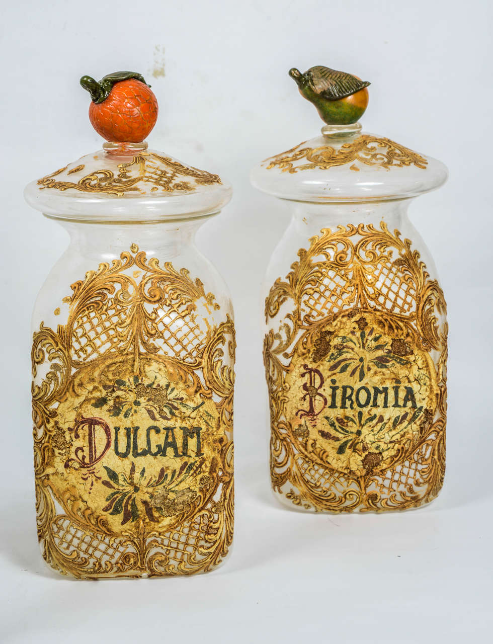 Italian Set of Six Apothecary Jars in Glass