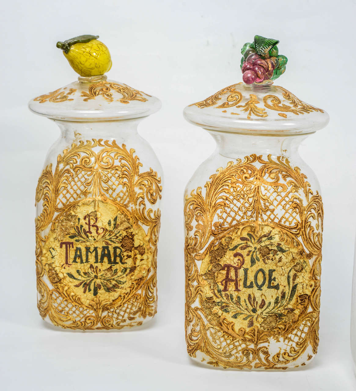 Late 20th Century Set of Six Apothecary Jars in Glass
