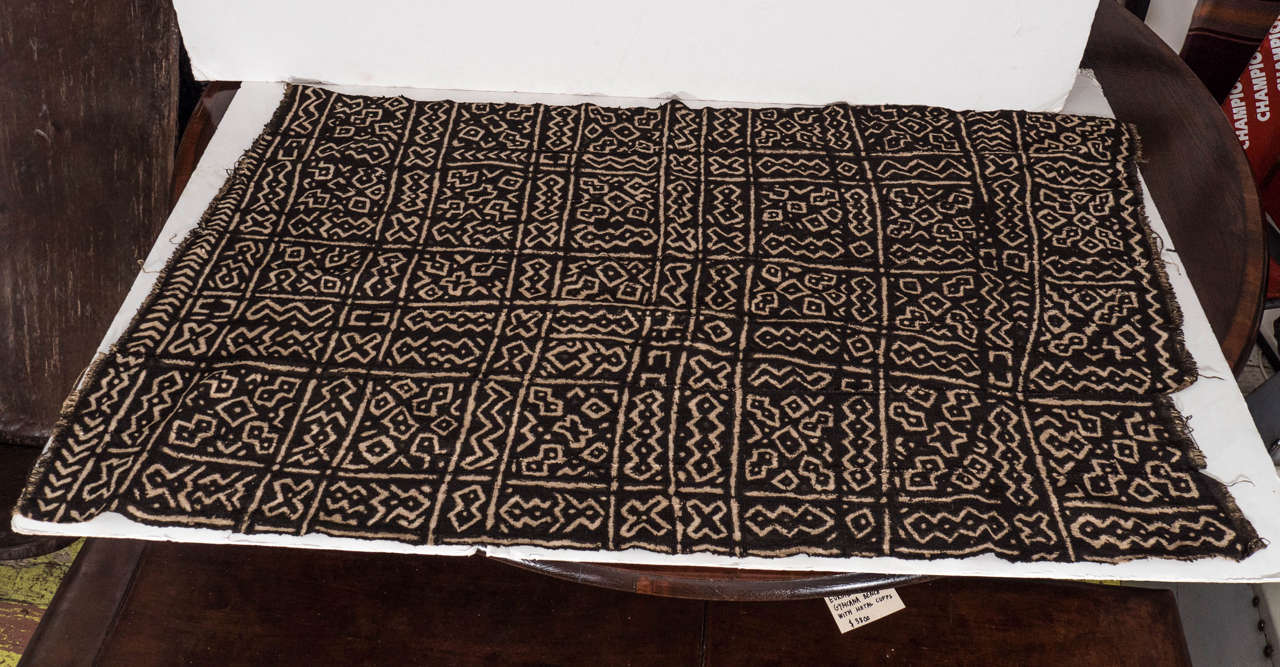 20th century cotton mud cloth from Mali dyed with a mud resist.