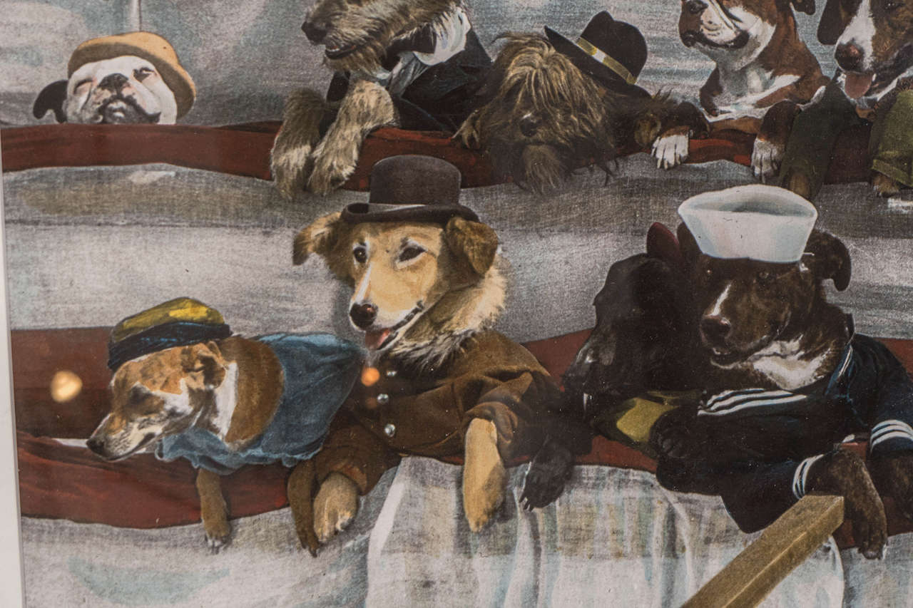 Dogs Dressed in Circus Bleachers Print For Sale 2