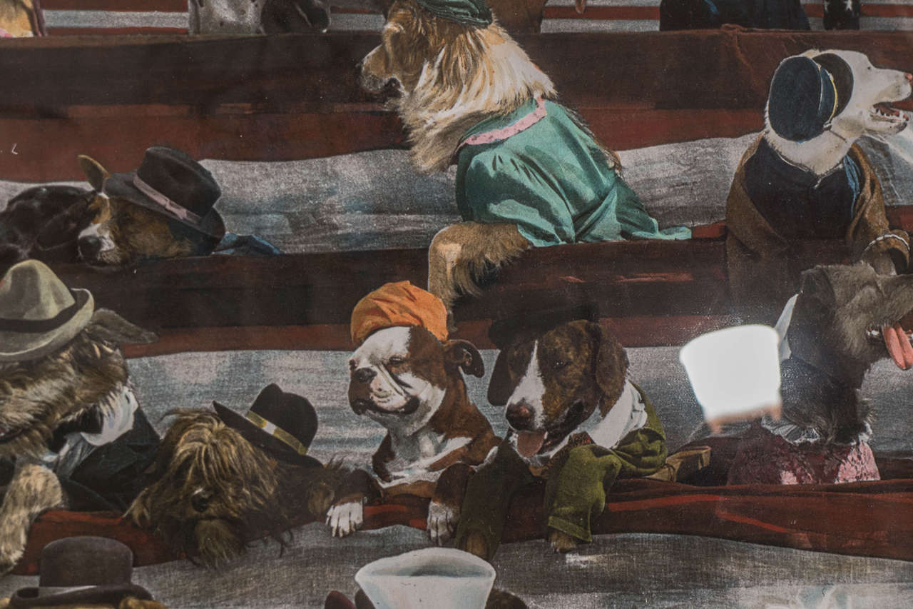 Dogs Dressed in Circus Bleachers Print For Sale 3