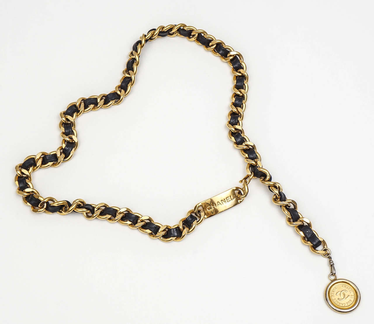 Other Vintage Chanel Leather and Metal Chain Belt