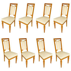 Eight Italian Solid Cherrywood Chairs, 1940 2
