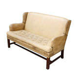 Wingback Leather Loveseat