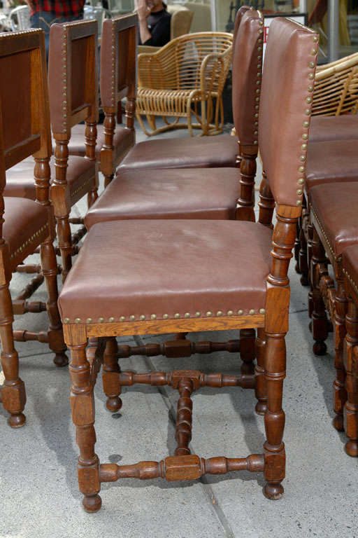 leather studded dining chairs