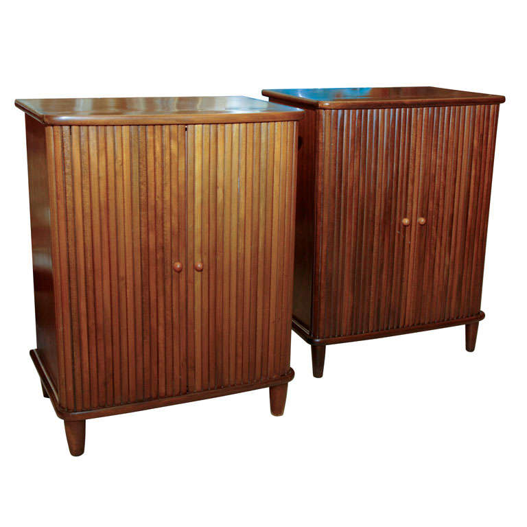 Pair of Tambour Door Cabinets