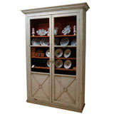 19th Century French Provincial painted bookcase/cabinet