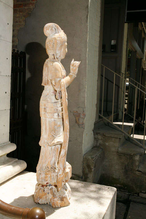 Large Carved Wood Quan Yin