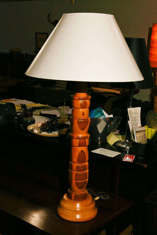Tall Turned Wood Lamp