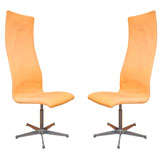 the Set of Six Oxford High Back Swivel Chairs by Arne Jacobsen