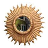 Mid-Century Carved Sunburst  Mirror
