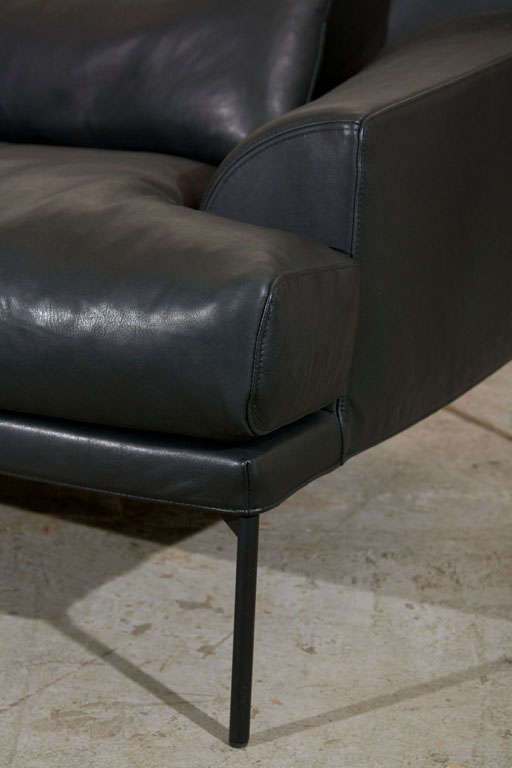 Italian Tacchini   Montevideo  Sofa  in  Black   Leather