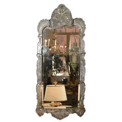 Late 19th Century Hand Etched Venetian Mirror