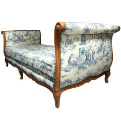 A French Louise XVI Style Hand Carved Fruitwood Daybed