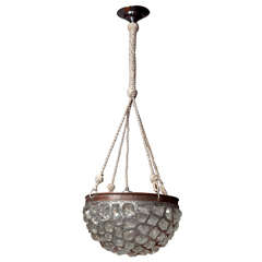 Exceptional Metal and Blown Glass Chandelier