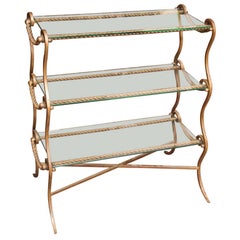 Metal and Glass End Table