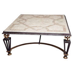 Metal & Marble Square Coffee Table 4