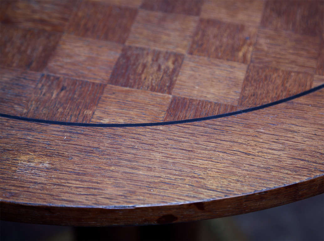 Oak and Metal Round Table 1