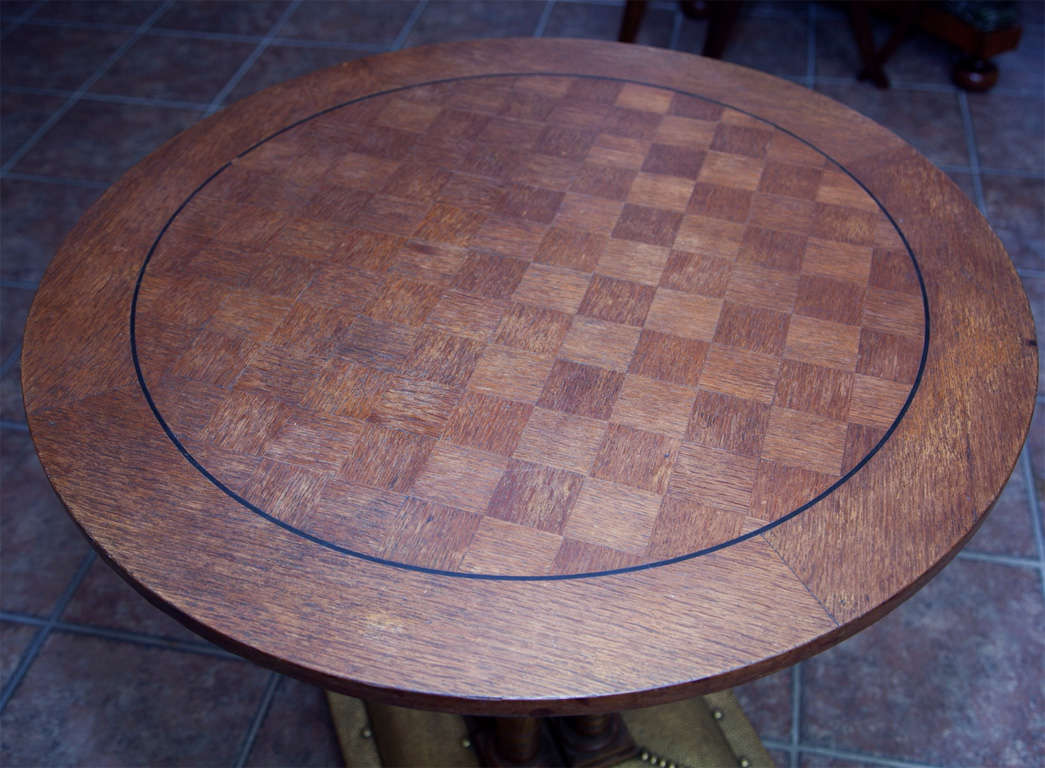 Oak and Metal Round Table 2