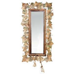 Unique Bronze Maple Leaf Decor Mirror 9