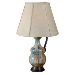Antique French Pottery Pitcher Lamp