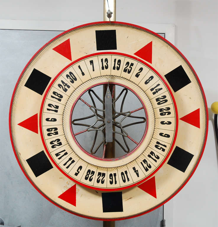 American Vintage Carnival Gaming Wheel on Stand