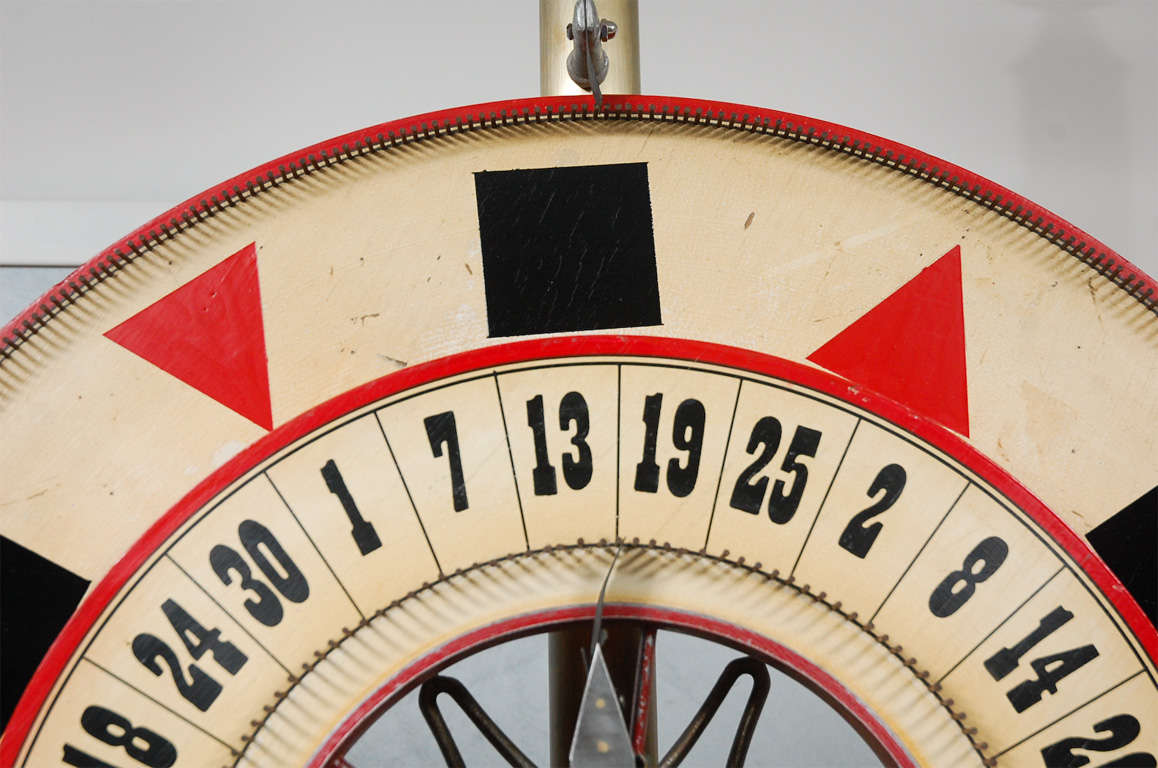 20th Century Vintage Carnival Gaming Wheel on Stand