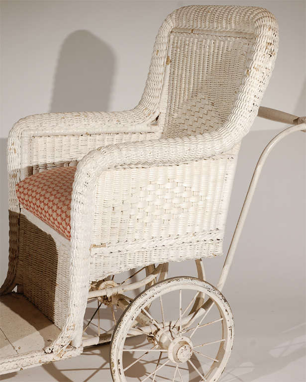 19th Century Antique Wicker Boardwalk Rolling Chair