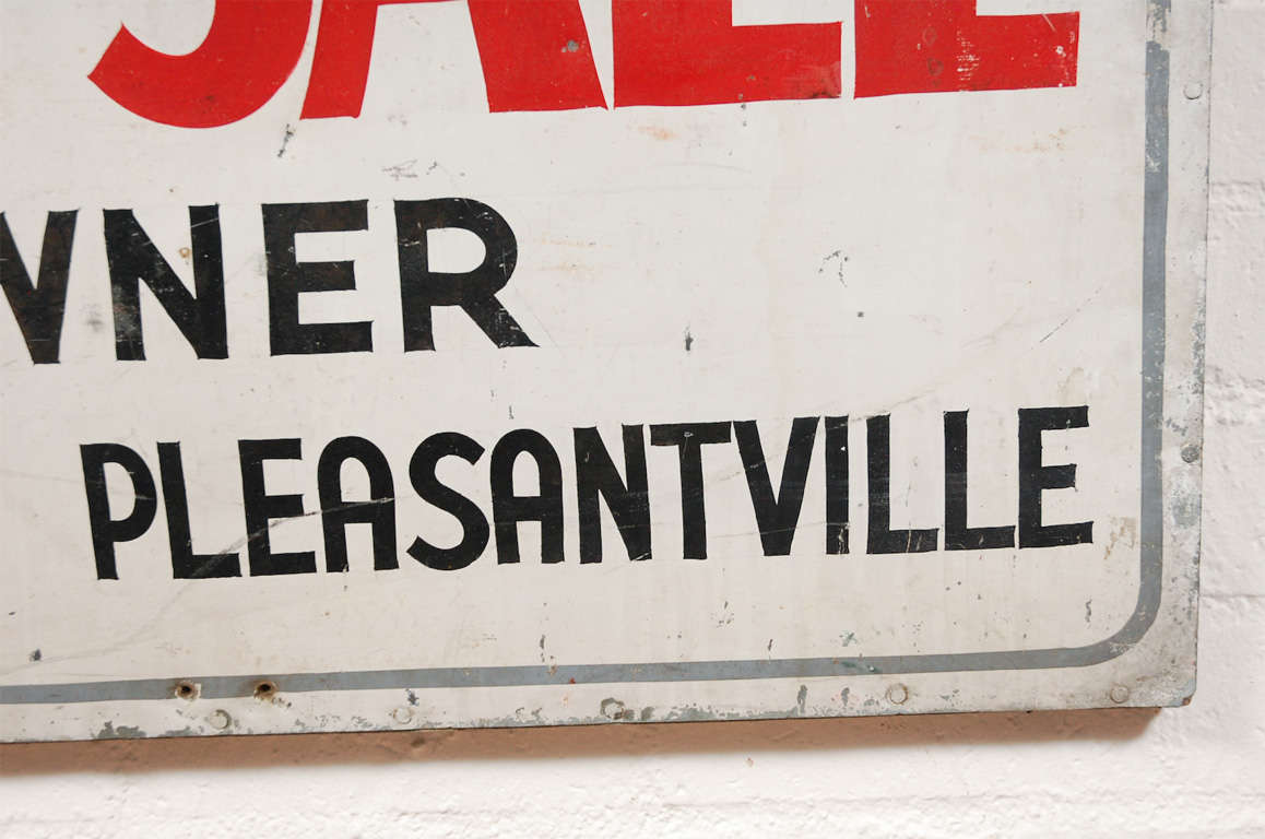 Folk Art Vintage Pleasantville For Sale Sign For Sale