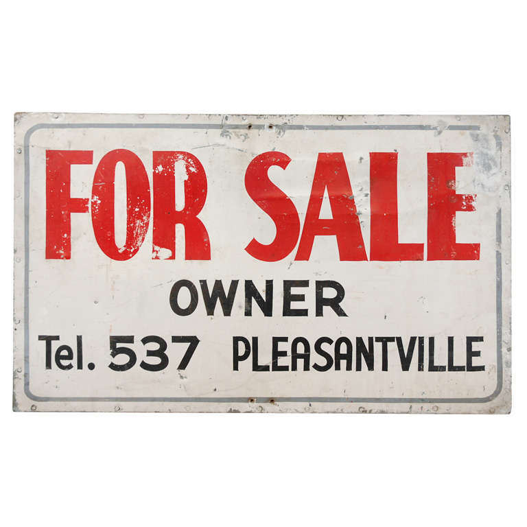 Vintage Pleasantville For Sale Sign For Sale